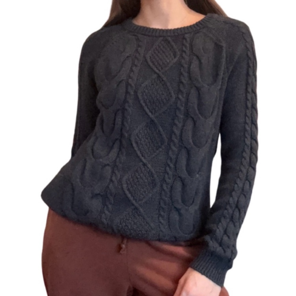 Forever 21 Charcoal Cable Knit Sweater